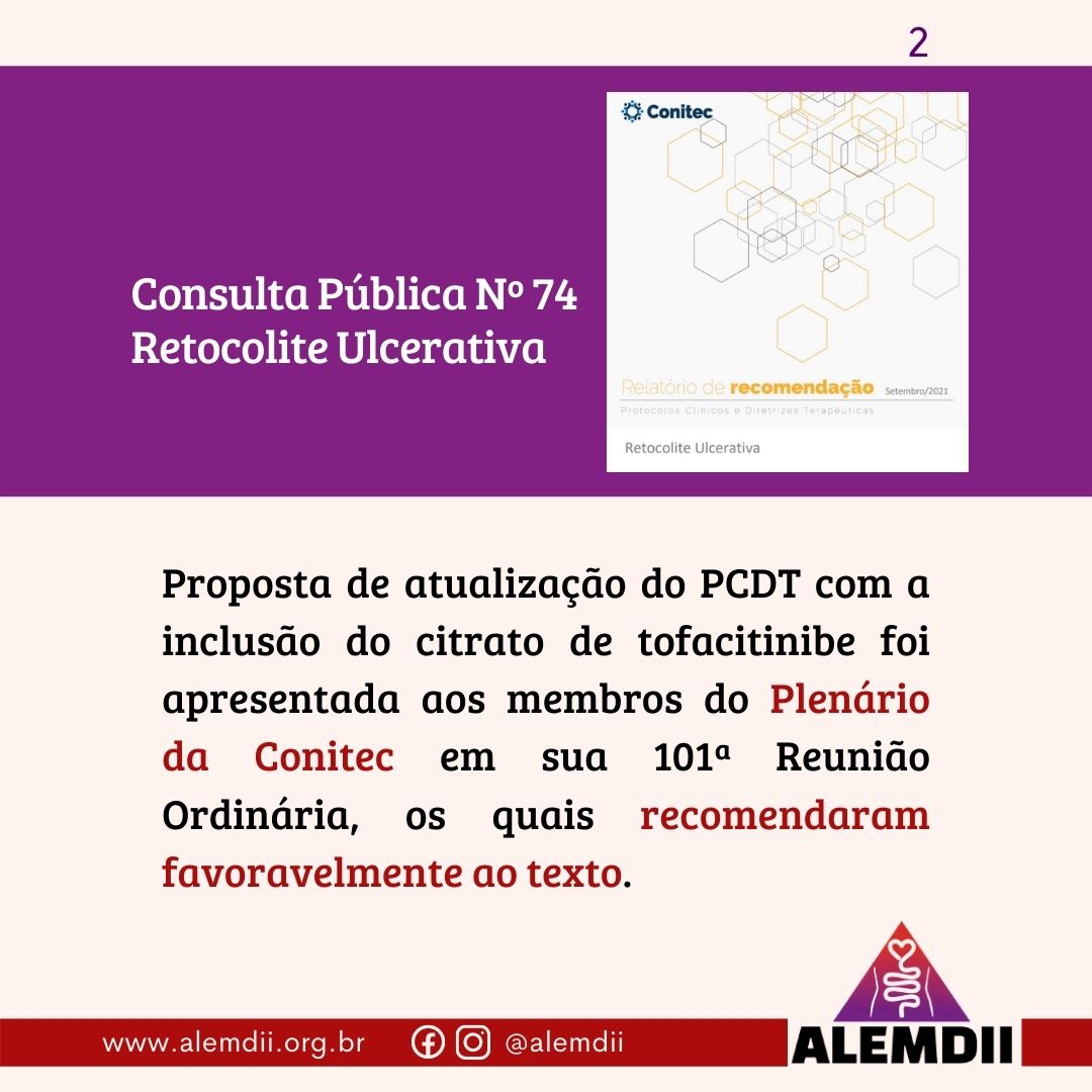 Aberta Consulta Pública Sobre Atualização do PCDT da Retocolite