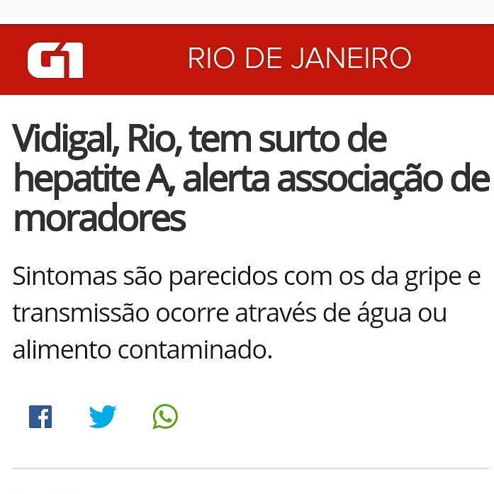 Surto de Hpatite A no Vidigal