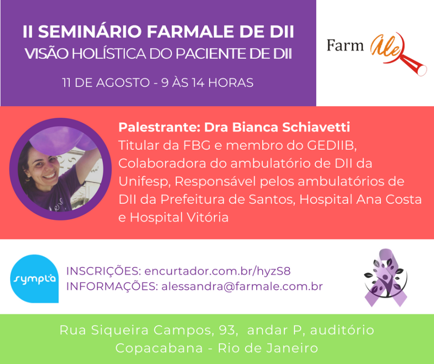 Dra Bianca Schiavetti estará no II Seminário Farmale de DII