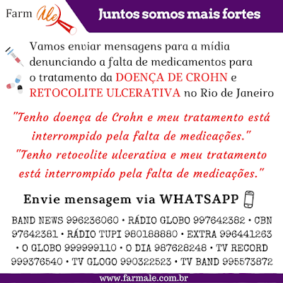 Denunciar a falta de medicamentos para doença de Crohn e retocolite ulcerativa