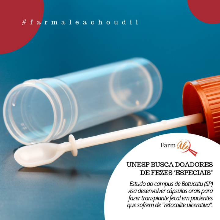 Unesp busca doadores de fezes ‘especiais’