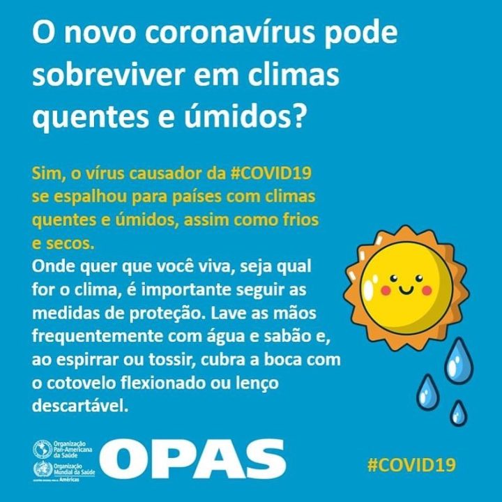 Novo coronavírus e o clima