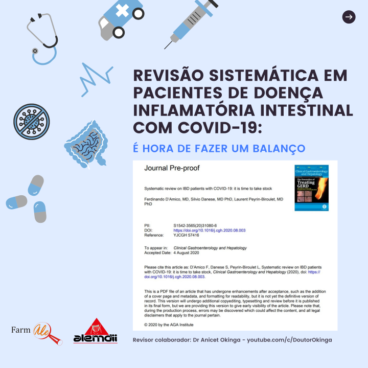 Revisão sistemática em pacientes de Doença Inflamatória Intestinal com COVID-19: é hora de fazer um balanço