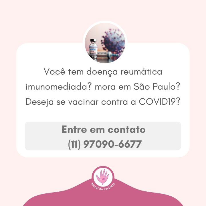 Pesquisa com pacientes reumáticos e vacina contra a covid-19