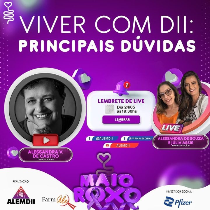 Maio Roxo com Live ALEMDII – segundo dia de live!