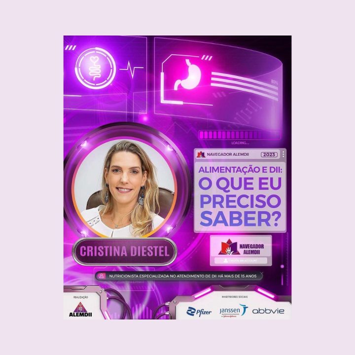 HOJE, 5 de setembro, teremos no Navegador ALEMDII a presença da Nutricionista Dra Cristina Diestel